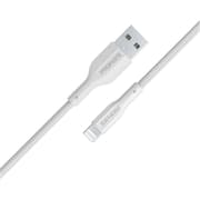 Promate XCord-Ai USB-A to Lightning Cable Super-Fast Charger 1M Anti-Tangle Silicone Cord - White product image