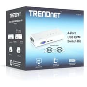 TRENDnet TK-407K 4-Port USB KVM Switch Kit VGA & USB Connections Cabling Included Control Up to 4 Computers For Window, Linux, & Mac product image