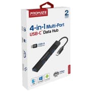 Promate LiteHub-4 4 In 1 Multi-Port USB-C Hub 4 USB-A Ports 480Mbps / 5Gbps Transfer Rate For Windows & Mac - Black product image