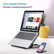 Promate ProCooler-1 2-In-1 Foldable Laptop & Smartphone Riser Stand with 360 Degree Rotatable Base Multi-Angle Adjustable Height & Anti-Slip Grip product image