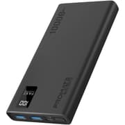 Promate Bolt-10Pro Power Bank 10000mAh Ultra-Slim 10W USB-C Input/Output Dual USB LED Screen Over-Heating Protection - Black product image