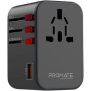 Promate Gan65 Travel Charge Adapter with 1840W AC Socket 65W Dual USB-C Power Delivery Ports 30W QC 3.0 Port & 8A Surge Protect product image