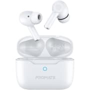 Promate ProPods True Wireless In-Ear Active Noise Cancelling Bluetooth v5.3 w/ Mic 25H Playback Time & Charging Case - White product image