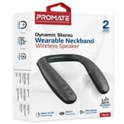 Promate Hook Dynamic Stereo Wearable Neckband Wireless Speaker with 360-Degree Sound 9H Playtime - Black product image