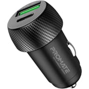 Promate DriveGear-20W Mini Car Charger Ultra Fast Charging 20W Dual USB-C & Quick Charge 3.0 Compact Form Factor product image
