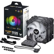 ASUS TUF Gaming TF120 ARGB Triple Fan Kit w/ Controller 3Pin LEDs Blade 120mm PWM Control For Computer Case & Liquid Radiator product image