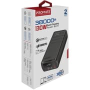 Promate PowerMine-130 38000mAh 130W Quick Charging Power Bank For Laptops Tablets Smartphones w/ Circuits Protect product image