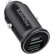 Promate Bullet-PD60 60W USB-C Car Charger Super-Fast Type-C w/ 18W Quick Charge 3.0 USB Port Aluminum Alloy & Over Charging Protection product image