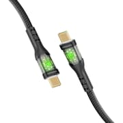 Promate TransLine-CC USB-C to USB-C Cable 60W Power Delivery Transparent Shells 120cm Nylon Braided Cord product image