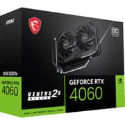 MSI Gaming GeForce RTX 4060 Ventus 2X Black 8GB GDRR6 TORX Fan 4.0 Ada Lovelace Architecture Graphics Card product image
