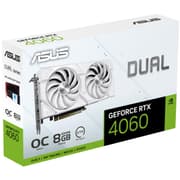 ASUS Dual GeForce RTX™ 4060 EVO OC Edition 8GB GDDR6 PCIe 4.0 DLSS 3 Axial-tech Fan Design 0dB Technology - White product image