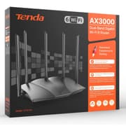 Tenda TX12 Pro Wi-Fi 6 AX3000 Smart Wi-Fi Router, Dual Band Gigabit Wireless Internet Wi-Fi 6 Router, 5 * 6dBi High-Gain Antennas, 3 Gigabit LAN Ports, WPA3+OFDMA+MU-MIMO - Black product image