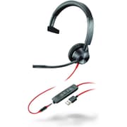 Poly Blackwire 3315 Wired USB Type-A & Wired USB Type-C & 3.5 mm One-Ear Boom Mic Noise & Echo Reduction For Mobile , PC & Mac Works with Teams (Certified) product image