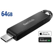 SanDisk 64GB Ultra USB Type-C up to 150MB/s Include Encryption, Backup & Recovery Apps Flash Drive For phones, laptops, & Tablets , Black product image