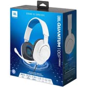 JBL Quantum 100P Wired Over-Ear w/ Detachable Mic Quantum SOUND Signature Memory Foam Comfort Compatible with Windows Sonic Surround Sound - White product image