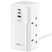 Promate Power Tower 70W multi-port Charging Station dual PD70W USB-C ports, a 30W QC 3.0 port and four universal 2500W Charging Station with Quad AC Sockets product image