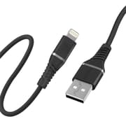 Promate USB-A to Lightning Cable High Tensile 2.4A Super-Fast USB-A to Lightning Charger 120 cm Anti-Tangle Silicone - Black product image