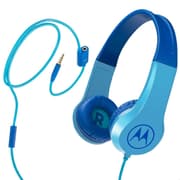 Motorola Squads 200 Kids Wired Headphones Anti-Allergic Cushion Enhanced Bass In-Line Mic & Voice Assistant Compatible with 3.5mm Aux - Blue product image