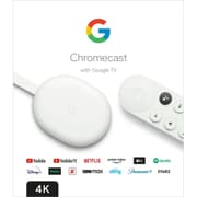 Google Chromecast with Google TV (4K) Streaming Stick Entertainment with Voice Search Watch Movies Shows & Live TV in 4K HDR - Snow product image