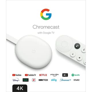 Google Chromecast with Google TV (4K) Streaming Stick Entertainment with Voice Search Watch Movies Shows & Live TV in 4K HDR - Snow