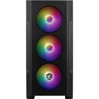 MSI MAG FORGE M100R Micro-ATX Tower Tempered Glass 4x 120mm ARGB w/ Hub Controller Fans Magnetic Dust Filter - Black