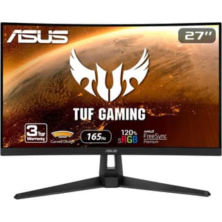ASUS TUF VG27VH1B 27" Curved Full HD 165Hz 1ms 120% sRGB Eye Care Support 120Hz on Sony PS5 and Xbox Series X w/ Seakers