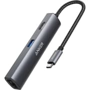 Anker A8338 USB C Hub Adapter, 5-in-1 USB C Adapter with 4K USB C to HDMI, Ethernet Port, 3 USB 3.0 Ports, for MacBook Pro, iPad Pro, XPS, Pixelbook, and More product image