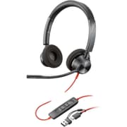 Poly Blackwire 3320 Wired Dual-Ear Boom Mic USB-C Headset + USB-C/A Adapter Noise-Canceling Mic For PC & Mac & Mobile Works with Teams (Certified) product image