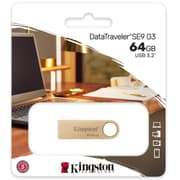 Kingston DataTraveler SE9 G3 64GB USB Flash Drive USB 3.2 Gen 1 Speed Up to 220MB/s Premium Metal Casing product image