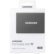 SAMSUNG T7 Portable SSD 2TB External SSD Speeds Up to 1,050MB/s USB 3.2 Gen 2 For Gaming, Students, Professionals - Gray product image