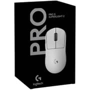 Logitech G PRO X SUPERLIGHT 2 LIGHTSPEED Wireless 4K Polling Lightweight LIGHTFORCE Hybrid Switches HERO 2 Sensor 32,000 DPI USB-C Charging, PC & Mac - White product image