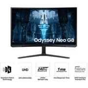 SAMSUNG 32" Odyssey Neo G8 4K UHD 240Hz 1ms G-Sync Curved HDR 2000 G-Sync Compatible Adjustable Stand product image
