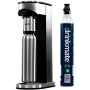 DrinkMate LUX Stainless Steel (Premium Kit) Water & Soda Machine Carbonates Any Drink , Cylinder Included - Silver product image