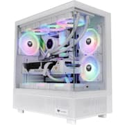 Thermaltake View 270 TG Preinstalled 1x CT140 ARGB Fans Mid Tower 360MM Radiator Support with Tempered Glass on Front and Side - White product image