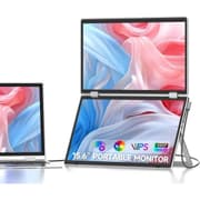 V2COM M2 15.6" IPS Full HD Triple Screen Extender Portable Folding Monitor All Laptops For Windows & Mac VESA Mountable/Ergo Design Built In Speakers product image