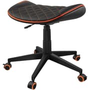 Cougar CROSSER Multi-Use Gaming Stool Scalloped Seat PVC Synthetic Leather Upholstery Adjustable Height Base with 5 Wheels Up to 120 kg Weight Support, Balck-Orange product image