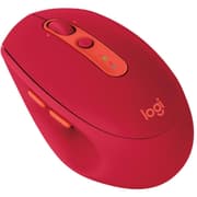 Logitech M585 Multi-Device Wireless & Bluetooth 2 Thumb Buttons Logitech FLOW Ultra-Precise Scrolling Curved Design Windows & Apple Mac - Red product image