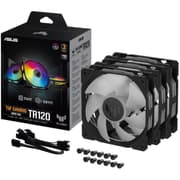 ASUS TUF Gaming TR120 ARGB Fan 3Pin Double-Layer LED 2000rpm 3.3mm H2O 77.4 CFM 16 Individually Addressable RGB LEDs 3 Pack - Black product image