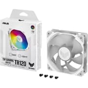 ASUS TUF Gaming TR120 ARGB Fan 3Pin Double-Layer LED 2000rpm 3.3mm H2O 77.4 CFM 16 Individually Addressable RGB LEDs 1 Pack - White product image