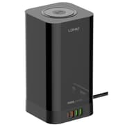LDNIO SEW4485 2500W European Power Strip with 4 EU Sockets + 4 USB + 15W Wireless Charger Supports PD QC3.0 PPS Fast Charging Desk Vertical Charging Station with Timer Switch for iPhone 16 15 14 Pro Max, iPad Pro and MacBook Pro EU Plug product image
