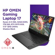 HP OMEN 17 (2025) 17-db1002ne AMD Ryzen AI 9 365 10-Cores Next-Level AI-Powered w/ Nvidia RTX 5070 8GB DDR7 & IPS 2.5K 240Hz Display - Shadow Black product image