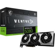 MSI GeForce RTX 5080 16G Ventus 3X OC Plus 16GB GDDR7 256-bit Memory, 2640 MHz Boost Clock, 30 Gbps Memory Speed, 10752 CUDA Cores, PCI Express Gen 5 product image