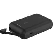 Belkin BoostCharge power bank 10000mAh, portable power bank with integrated cable PD 20W, fast charge USB-C power delivery, power bank fast charging for iPhone 16 series, iPad Pro, Galaxy S24 and more - Black product image