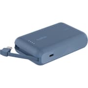 Belkin BoostCharge power bank 10000mAh, portable power bank with integrated cable PD 20W, fast charge USB-C power delivery, power bank fast charging for iPhone 16 series, iPad Pro, Galaxy S24 and more - Blue product image