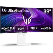 LG 39GX90SA-W UltraGear™ Smart 39” OLED Curved 800R 2K 240Hz 0.03ms HDR True Black 400 webOS 24 AI Picture & Sound G-SYNC Compatible HDMI 2.1 & USB C Adjustable Stand - White product image