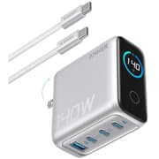 Anker Laptop Charger, 140W MAX USB C Charger, 4-Port Multi-Device Fast Charging, Advanced GaN Power Adapter, Intuitive Touch Controls, for MacBook, iPhone 17/16 Series, Samsung Galaxy, Pixel, and More - Silver product image