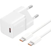 Baseus GaN5 Fast Charger (mini) 1C 20W EU Moon White (With: Baseus Dynamic 3 Series Fast Charging Data Cable Type-C to Type-C 100W 1m Moon White) product image