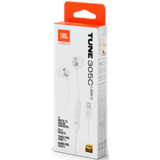JBL TUNE 305C USB Wired Hi-Res Headphones, 12.5 mm Dynamic Driver, EQ Presets Control, Tangle-free Flat Cable, 20Hz-40 kHz Frequency Response, Built-in Mic, USB-C Connectivity, White product image