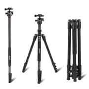 JMARY KT325-NB30 1.6m Aluminum Alloy Cell Phone Tripod Stand for SLR, Action Camera Rotating Portable Tripod Holder - Black product image