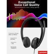 Lenovo USB-A Wired Stereo Headset for PC/Laptop, AI Noise Canceling via APP, 140g Lightweight, Replaceable Earcups, Double-Sided Boom Mic, in-line Controls with Mute for Call. Work with Teams/Zoom product image